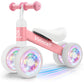 Vvinca Baby Balance Bike For 1 Year Old Girl Gifts, 4 Colorful Lighting Silent Wheels, 10-24 Month Toddler Soft Seat Balance Bik