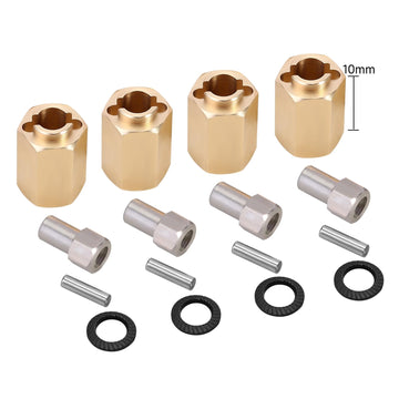INJORA 12g/Set Brass Wheel Hex Hub 10mm Extenders Adaptor for TRX4M Redcat Ascent18 1/18 RC Crawler Car Upgrade Parts(12g/Total)