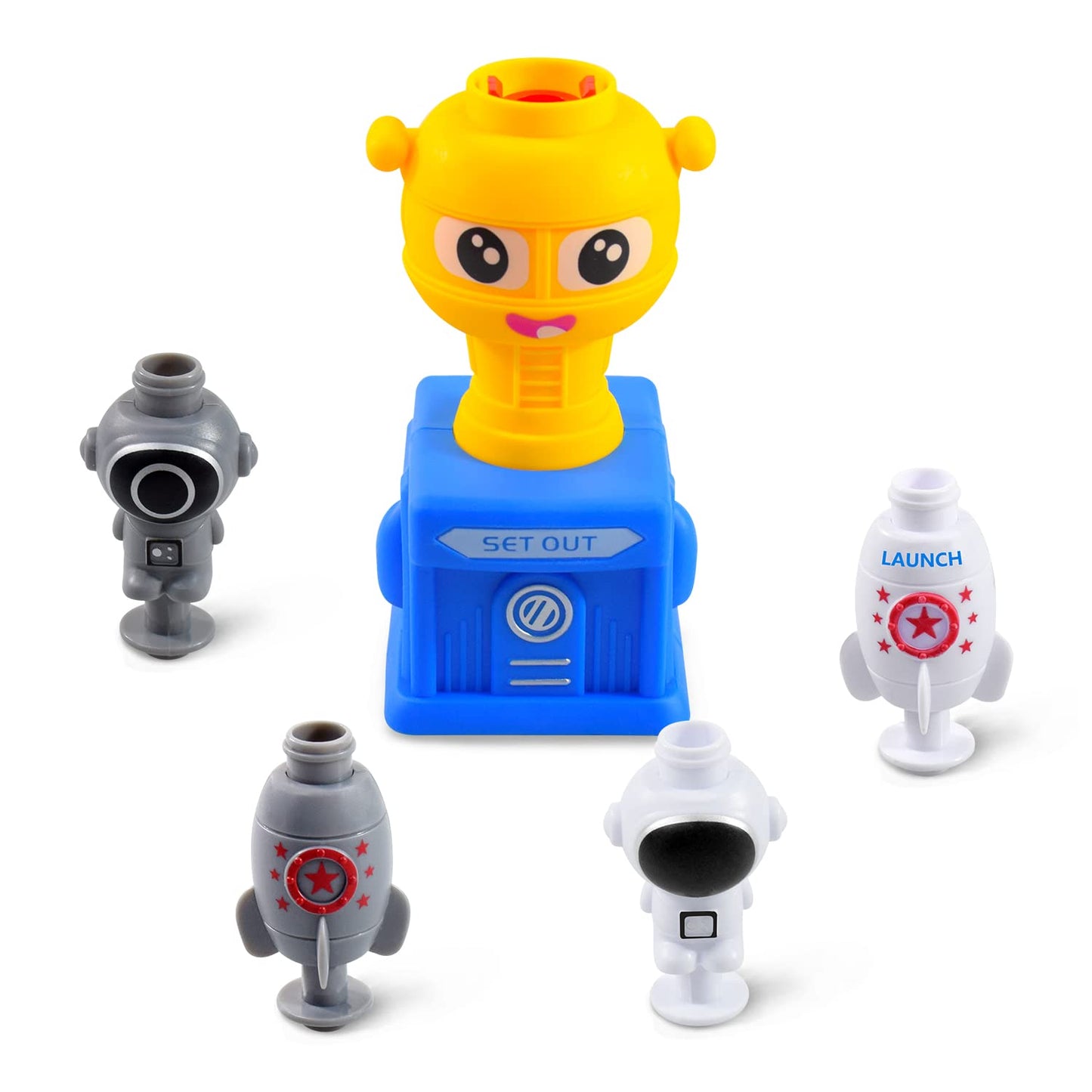BAKAM Toddler Balloon Launcher & Powered Car Set, STEM Toy for Kids 3-5, Medium, Plastic, Model SY646A-12F, Duck Variant