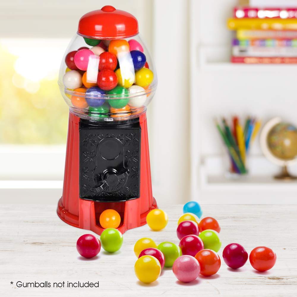 Artcreativity Gumball Machine For Kids, Set Of 3, 6.5 Inch Desktop Bubble Gum Mini Candy Dispenser, Valentines Gift For Kids, Un