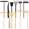 Totority 12Pcs Mini Zen Garden Kit, Black Rake Meditation Sand, Zen Garden Tools Rock Sand Tray Miniatures Accessories For Table