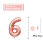 6 Number Balloon Rose Gold 40 Inch Big Foil Mylar 6Th Balloons For 6 Year Old Boy Girl Birthday Party Decorations Wedding Annive