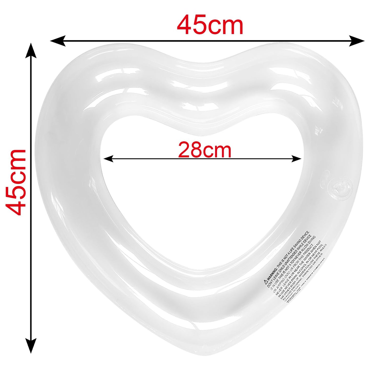 Kid Heart Pool Float Pool Floats for Kids  Water Fun Beach Party Toys for Kids Birthday Scene Layout Props. (18 in  Transparent Glitter