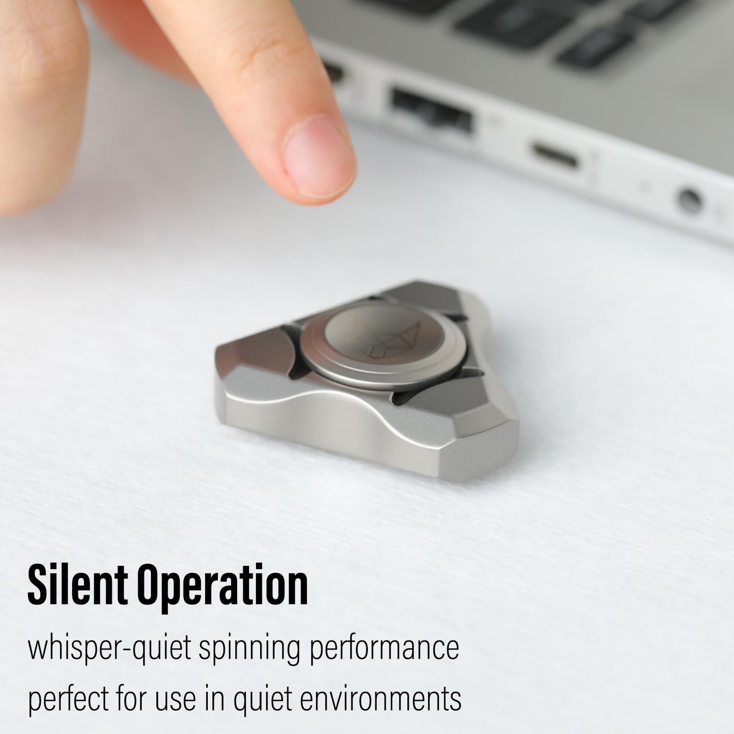 FREELOVE Metal Fidget Spinner for mature-themeds  Heavy Duty Tri-Spinner Toys  Small Mini Fox Figette Tools  Silent High Speed enhanced Bearing  Fast Spin Hand Widget  Titanium Alloy