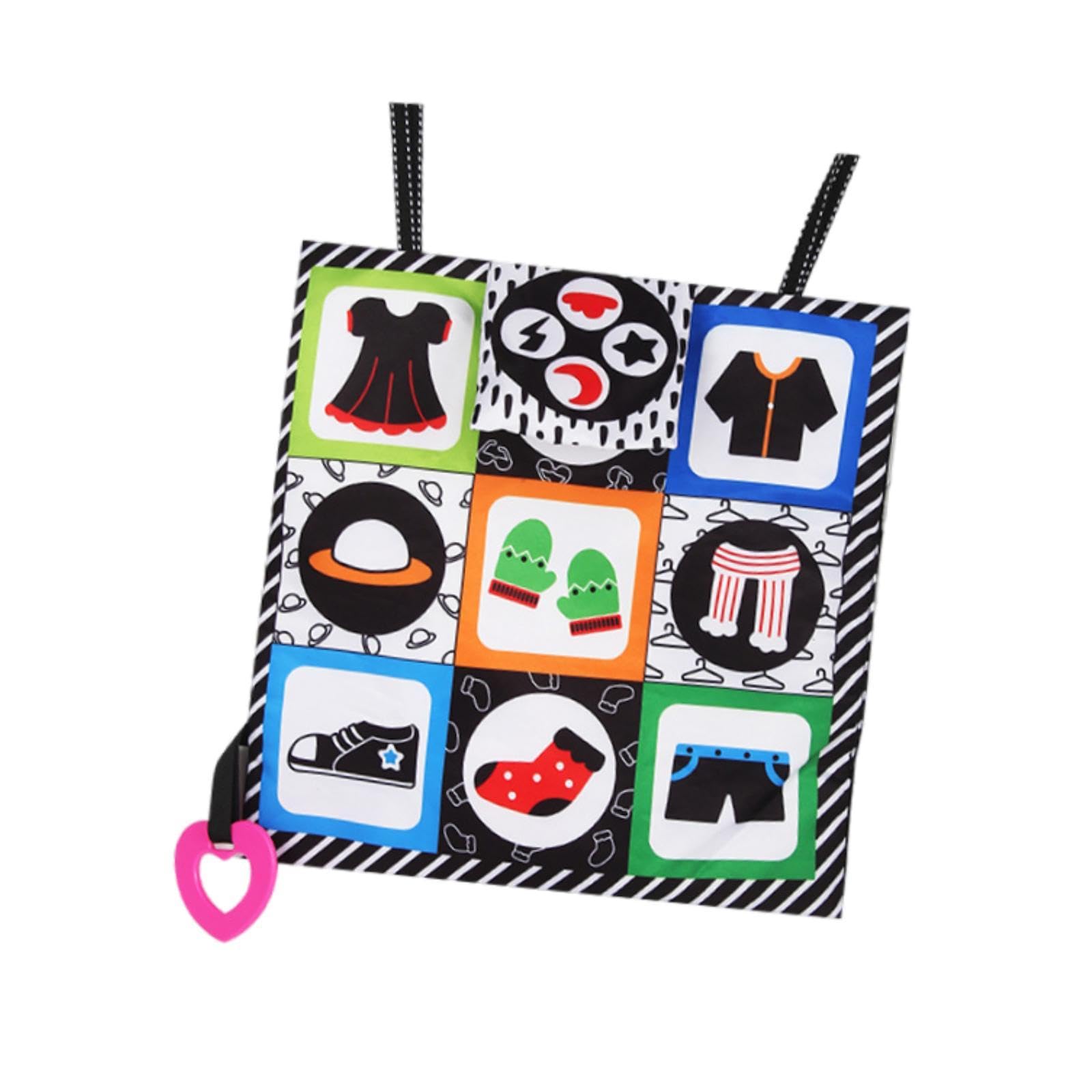 Zoomella Mirror Cloth Book Travel Toy Newborn Sensory Toy For Girls Boys Newborn Kids Square Scarf