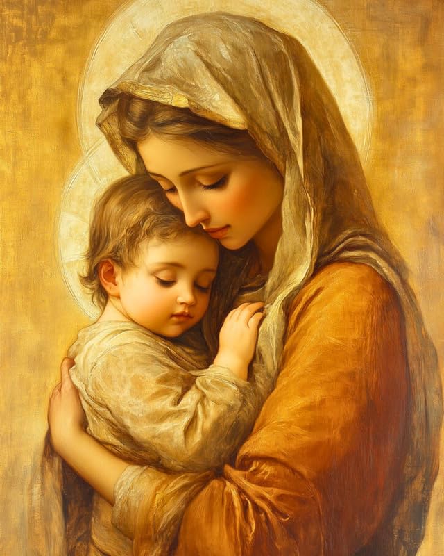 Tulip N Turtle Mother Mary Diy Acrylic Paint By Number Kit For Adults Beginner Canvas Painting By Number Acrylic Painting. Wall 
