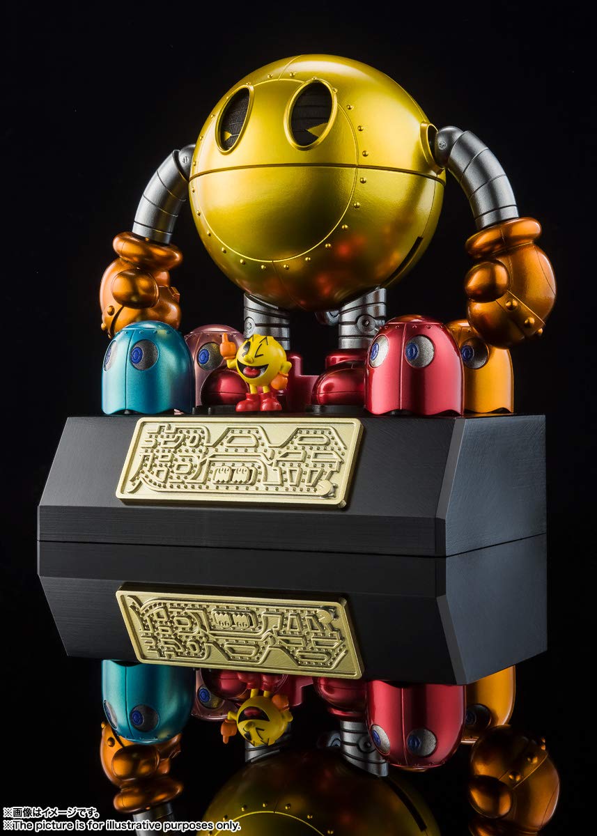 TAMASHII NATIONS Chogokin Die-Cast Metal Pac-Man Collectible Figure - Multicolor, Model 185180