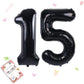 Smlpuame 40 Inch Number Balloon 0-9 Black Large Number 15 Balloons,Digital Balloons For Birthday Party Celebration Decorations S