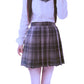 Womens high Waisted Plaid Short A line Skirts Costumes (2XL, Grey Mixed Purple)