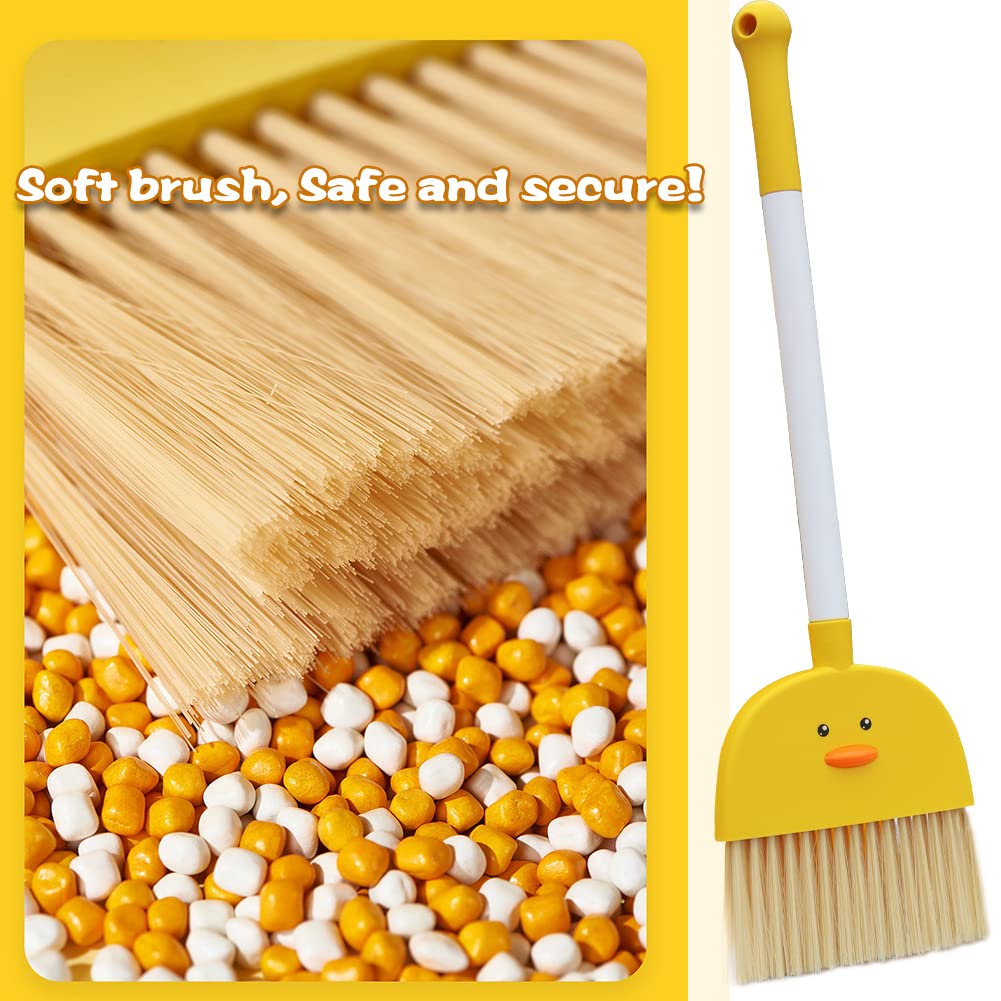 Mini Broom With Dustpan For Kids,Boys Girls Small Cleaning Set, Combo Pretend Play Toys Toddler Little Housekeeping Helper Set-Y