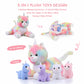 Morismos Unicorn Kitty Cat Stuffed Animal With Caticorn Babies, 22'' Mommy Cat And 4 Baby Kitten Stuffed Animals, Rainbow Cat Unicorn Plush Pillow, Kitty Unicorn Toy For Girls Boys Birthday Gift