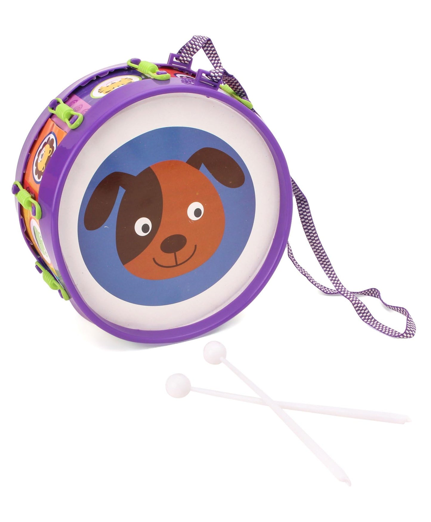 Yuiop  Musical Drum With 2 Sticks For Kids  Animal Print  Play & Learn Music (Jumbo)