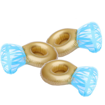 Inflatable Drink Holder 3 Pack Diamond Ring Drink Pool Floats Cup Holders For Summer Pool Party, Variety Shape To Choose
