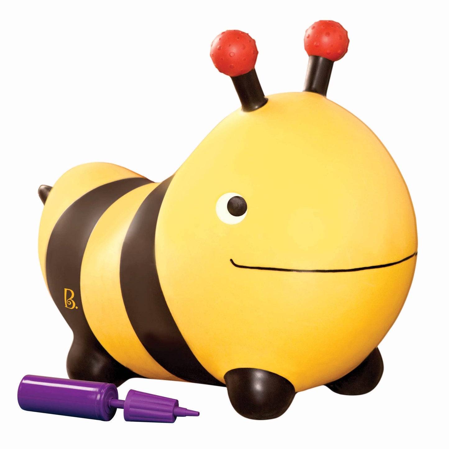 B.Toys - Inflatable Bee Bouncer Ride-On Toy With Air Pump - Toddler Toys For Balance & Motor Skills - Kids Bouncing Seat With Easy-Grip Antennae - Safe Indoor Active Play, Ages 18 Months+