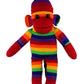 Plushland Plush Sock Monkey Stuffed Animal Toy - 16'' Rainbow, Hand Knitted Gift for Kids, Babies, Teens, Girls and Boys