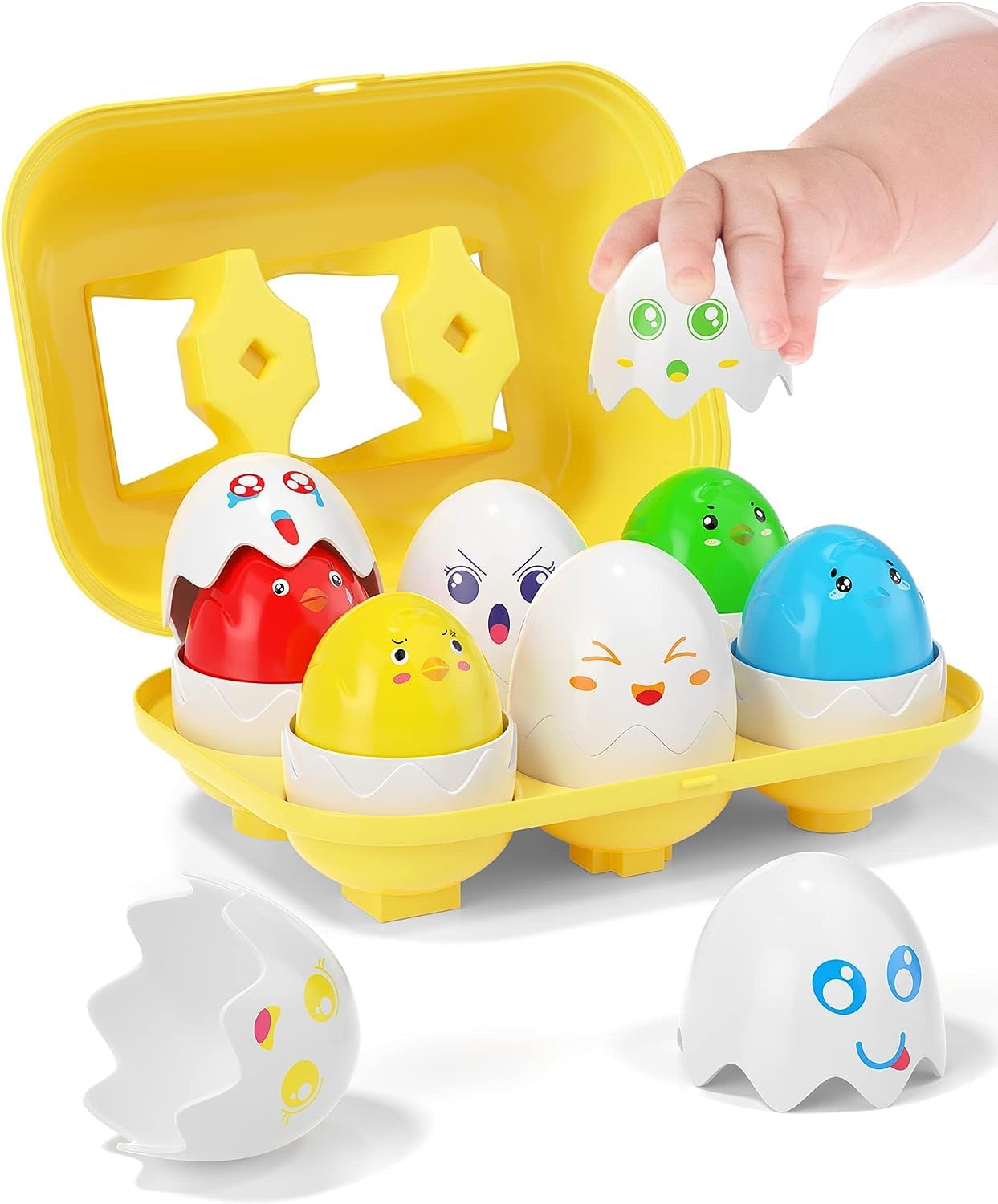 Yetonamr Easter Egg Toys For 1 2 3 Years Old Babies Boys Girls Kids, Toddler Easter Basket Stuffers Prefilled Easter Eggs With Toys Inside Filled Infant Montessori Toys Gift Ages 1-3, 2-4, 3-5