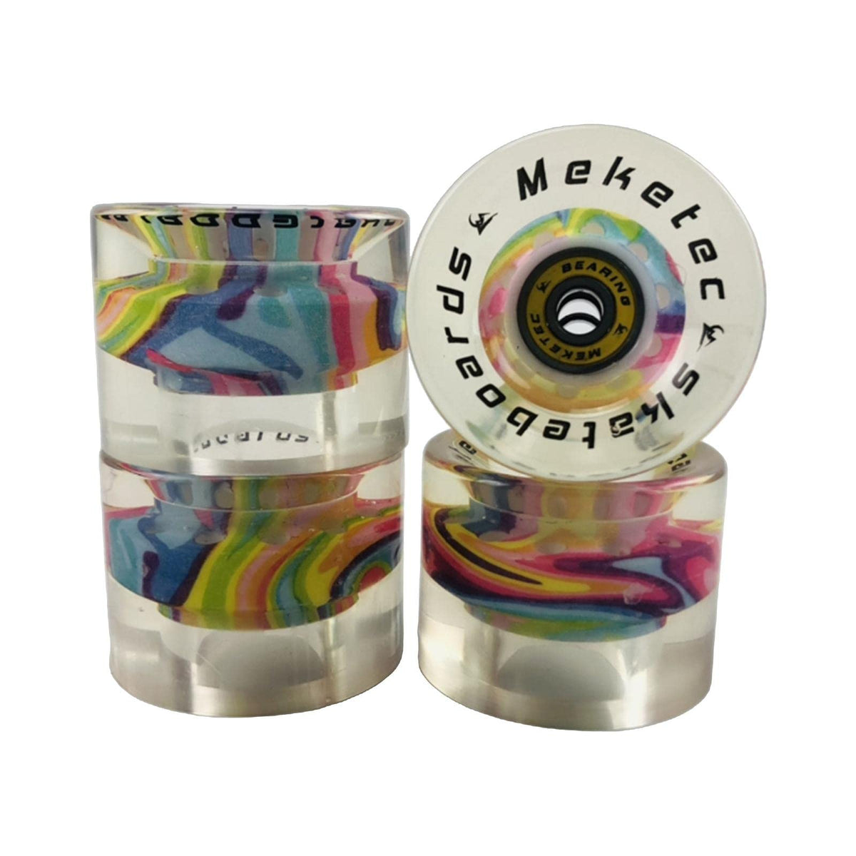 UJEAVETTE 4X Skateboard Wheels Replacement 60mm Longboard Rollers Yellow Straight