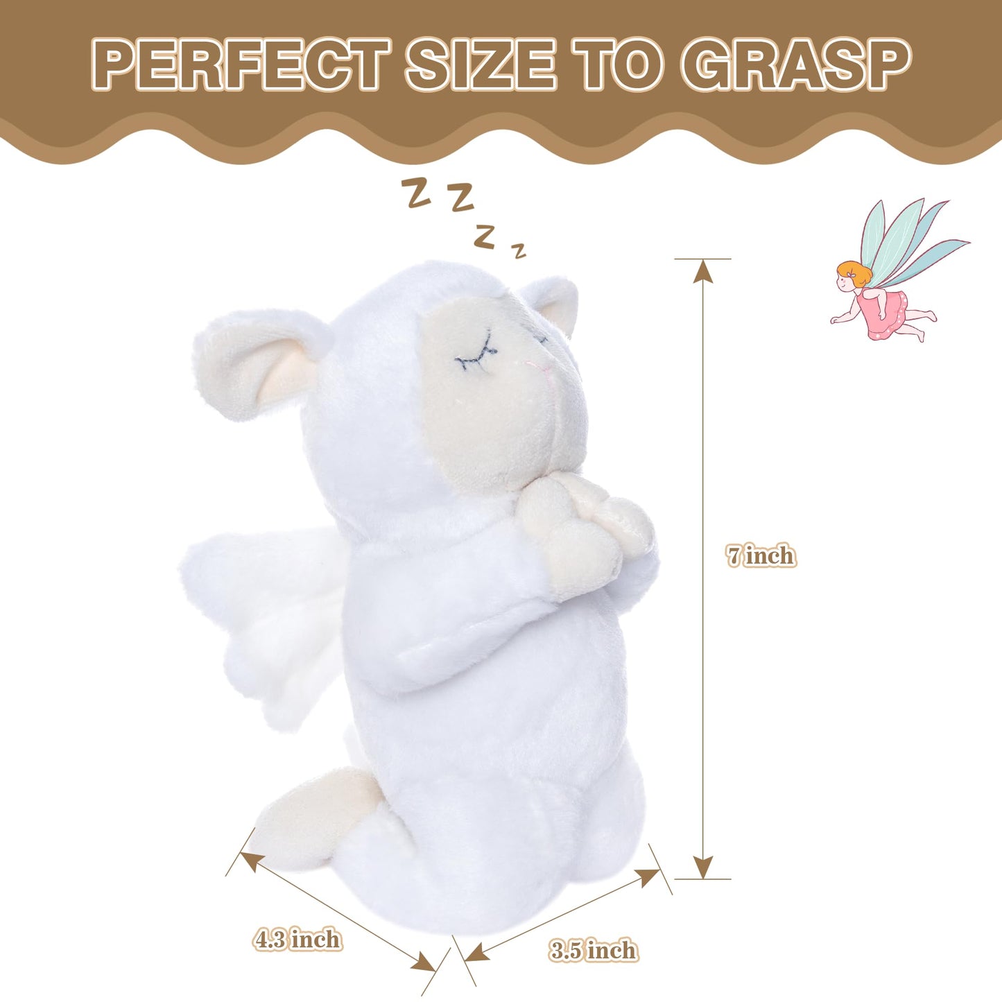 My Oli 7' Plush Prayer Lamb Plays Jesus Loves Me Praying Plush Lamb Soft Toy Stuffed Animal Bedtime Gifts For Baby Kids Girls Boys
