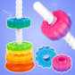 NiToy Spinning Stacking Toy for Kids  Rainbow Tower Dual-Color Spinning Wheels enhanced Strong BPA-Free ABS Plastic Early Education Fun Learning and Engaging Brain Development Toys (Small)