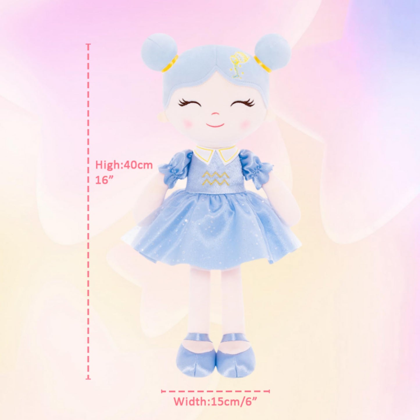 Arteeksdoll Baby Girl Gifts Plush Dolls Constellations Zodiac Doll Birthday Gift 17 Inches Aquari