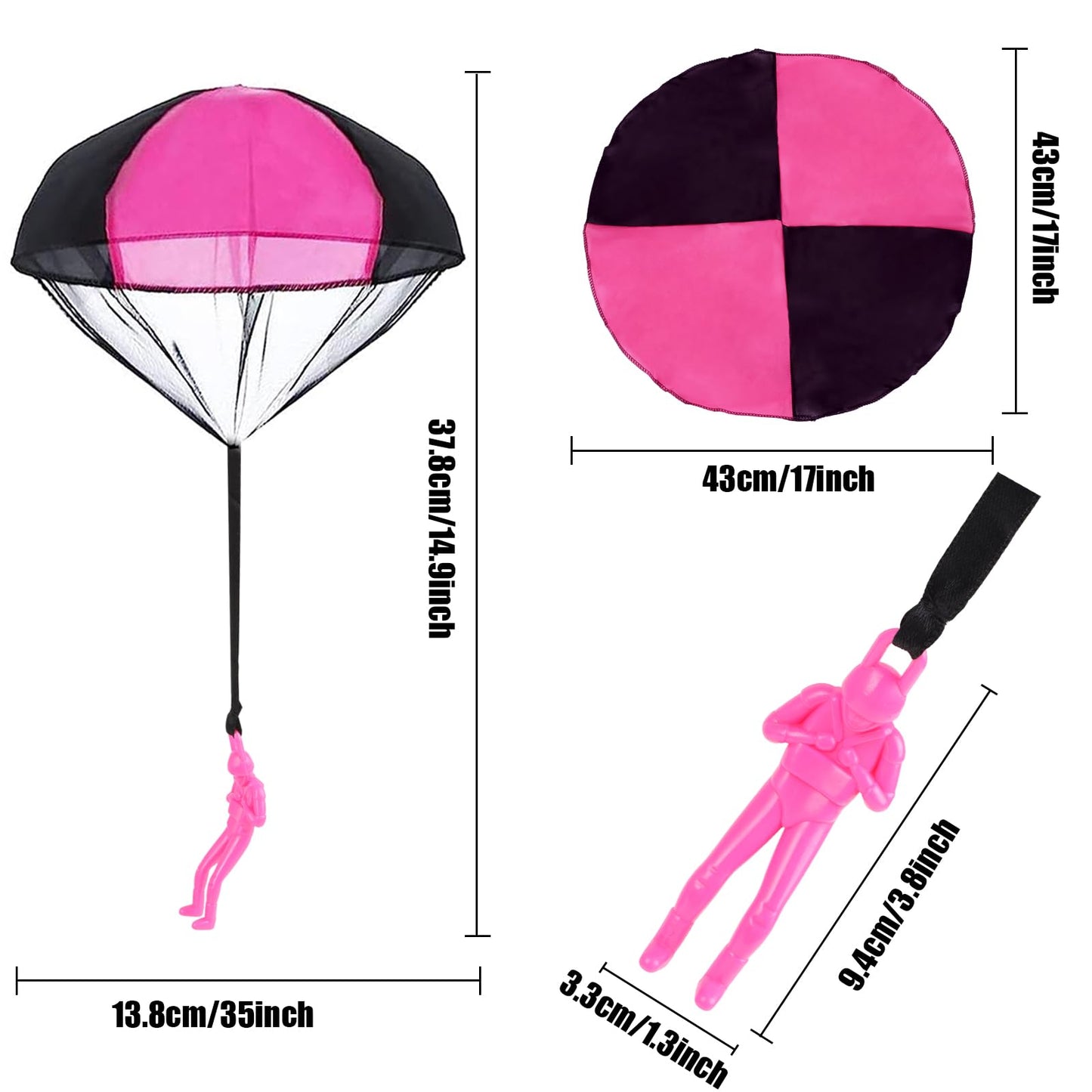 LOMIMOS 9pcs Parachute Toy Tangle Free Throw tossing Parachute Outdoor Toss It Up Flying Paratrooper Toy Hand Army Soldier for Children Kid Party Favor