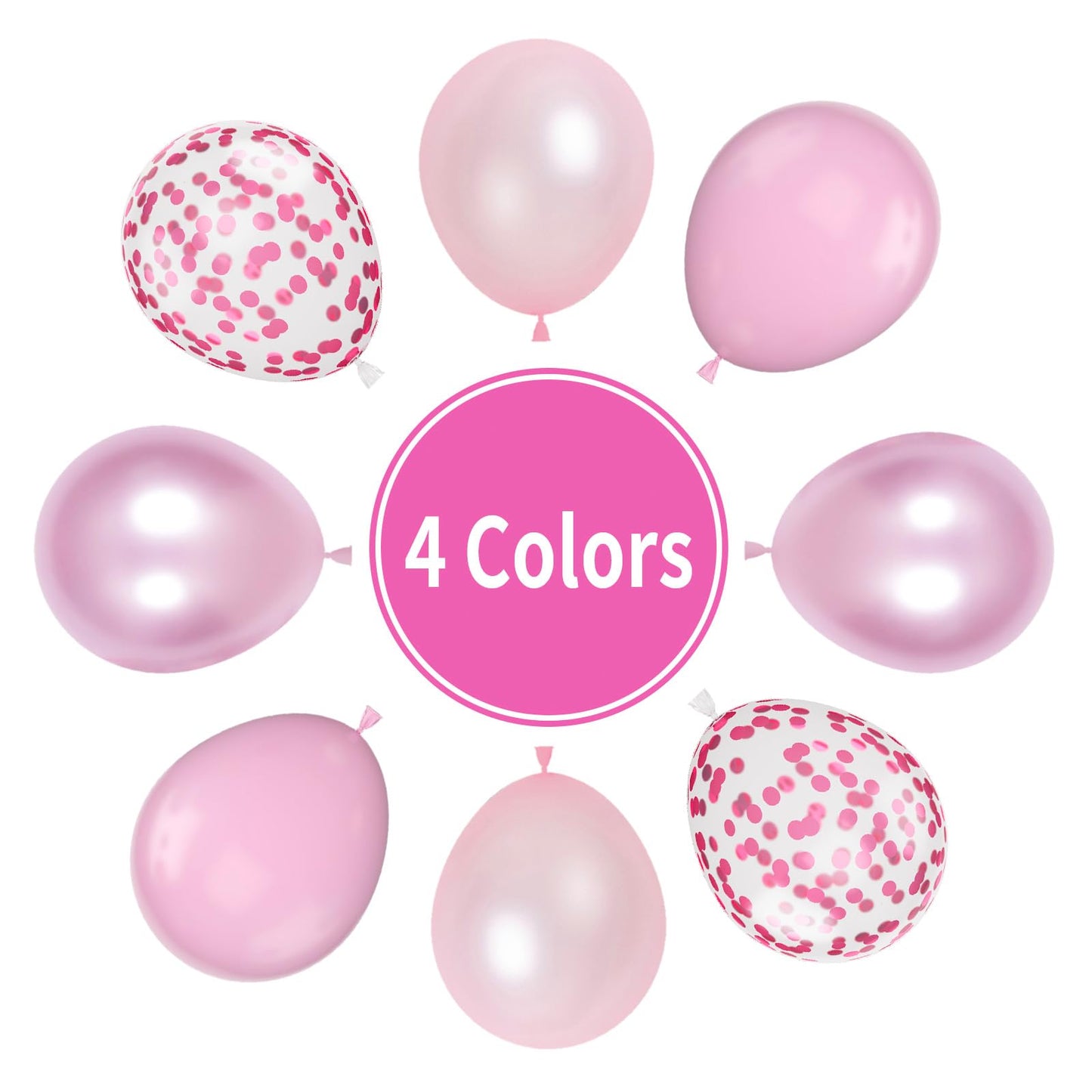 Pink Balloons, 55Pcs Pastel Pink Party Balloons 12 Inch Light Pink Balloons Pearl Pale Pink Latex Balloons Metallic Pink Balloon