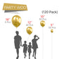 Partywoo Metallic Gold Balloons, 120 Pcs Gold Metallic Balloons Different Sizes Pack Of 18 Inch 12 Inch 10 Inch 5 Inch Gold Balloons For Balloon Garland Or Balloon Arch As Party Decorations, Gold-G101