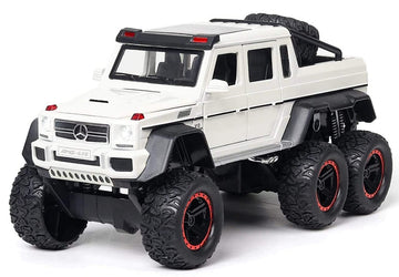 Adlon Car 6 Wheel Drive Metal Car Pull Back with Open Doors, Engine Cover, Tail with Front and Rear Light & Music Great Gift for