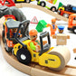 Dshmixia Wooden Train Cars Track Accessories Set Rescue Roller Truck And Mix Truck Toys Small Vehicles Magnetic Train Cars Fit For Wooden Train Track Railway For Boys And Girls (Engineering Set)