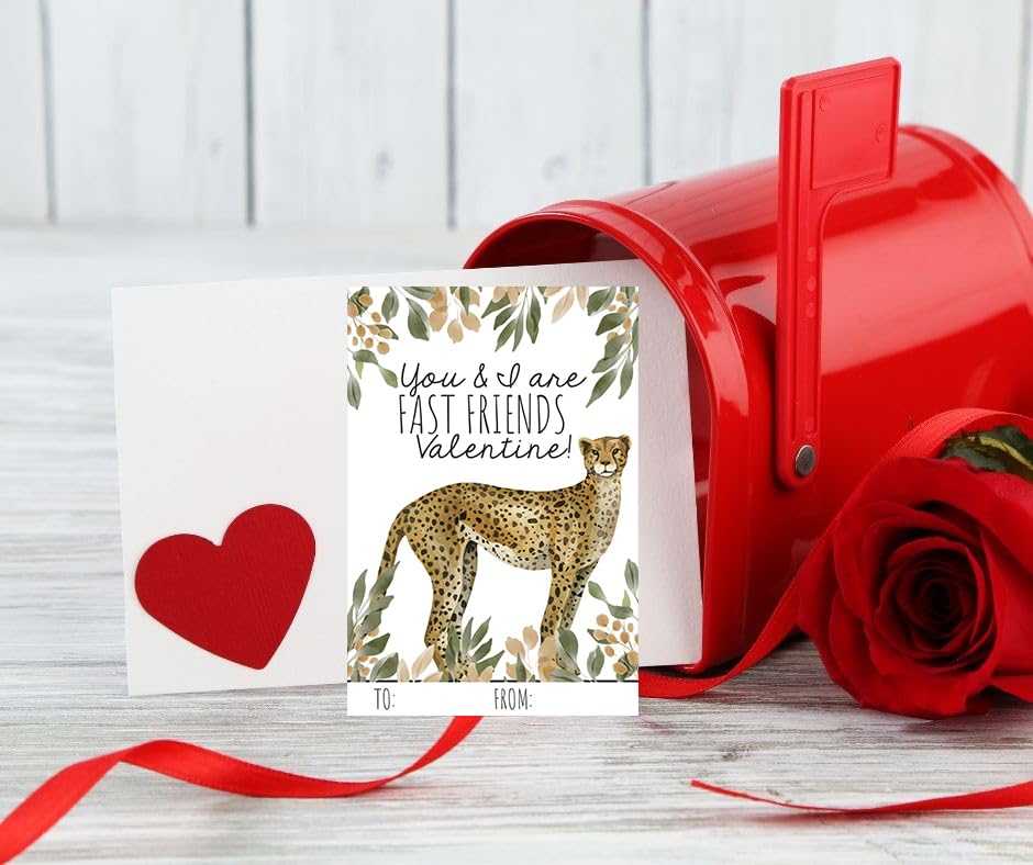 Silly Goose Gifts Wild Jungle Cat Themed Valentines Day Card For Kids School Classroom Exchange (Set Of 24) Tiger Lion Leopard C