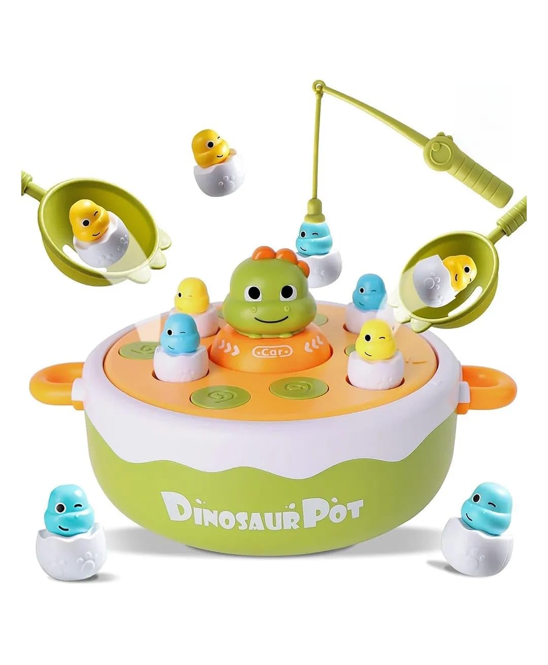 Playtonic Bouncing Dinosaur Catch Game With Nets Interactive Jumping Dinosaur Toy Rotating Board Game Family Fun Toddler Develop