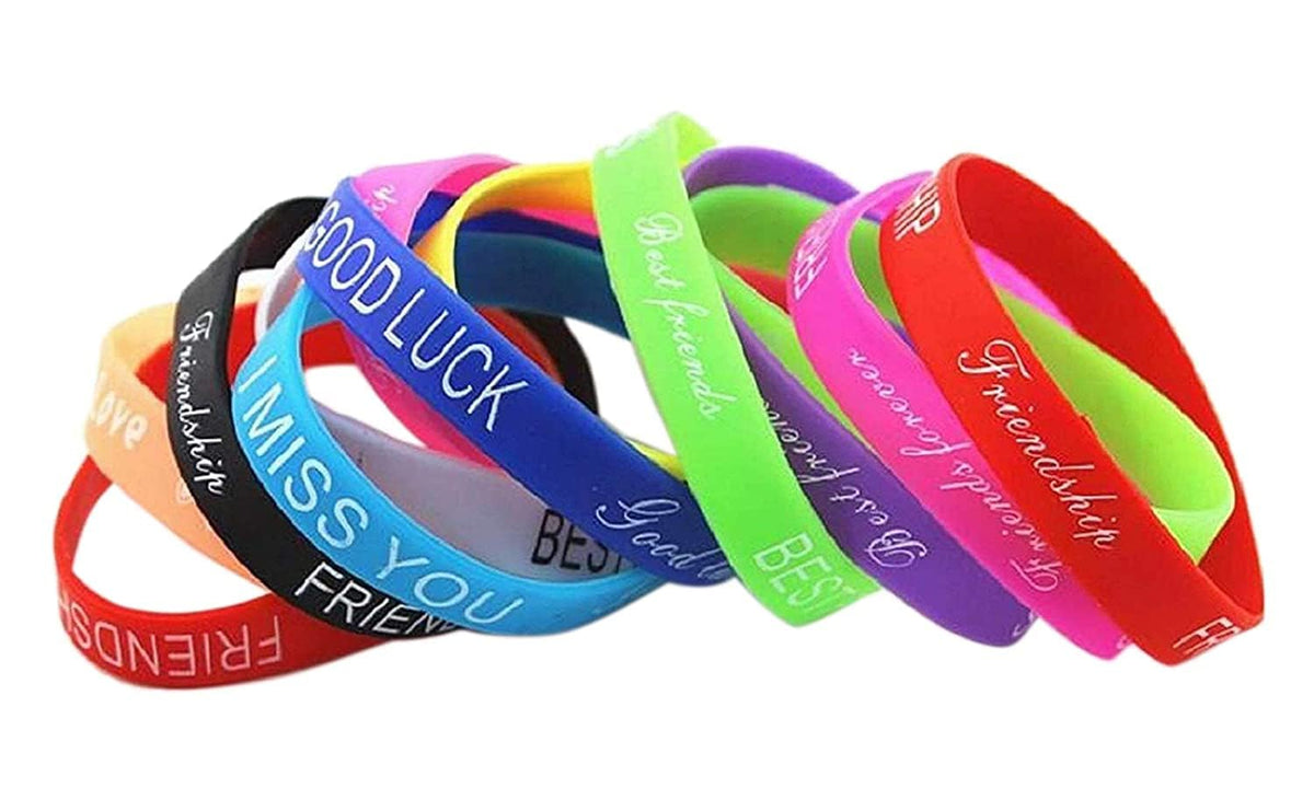 Dms Retail Printed Multicolor Rubber Friendship Band For Girls And Boys Friendship Belt For Friends Friendship Bracelets Free Si