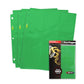 Bcw Double-Sided 9-Pocket Pages Holder - 10 Green Pages | Trading Card Binder Sheets | Secure Side Loading | Ideal Card Storage 
