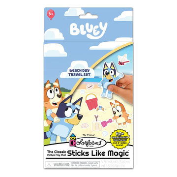 Colorforms Travel Set - Repositionable Pieces Stick Like Magic - Scenes And Pieces From The Show Bluey For Storytelling Imaginat