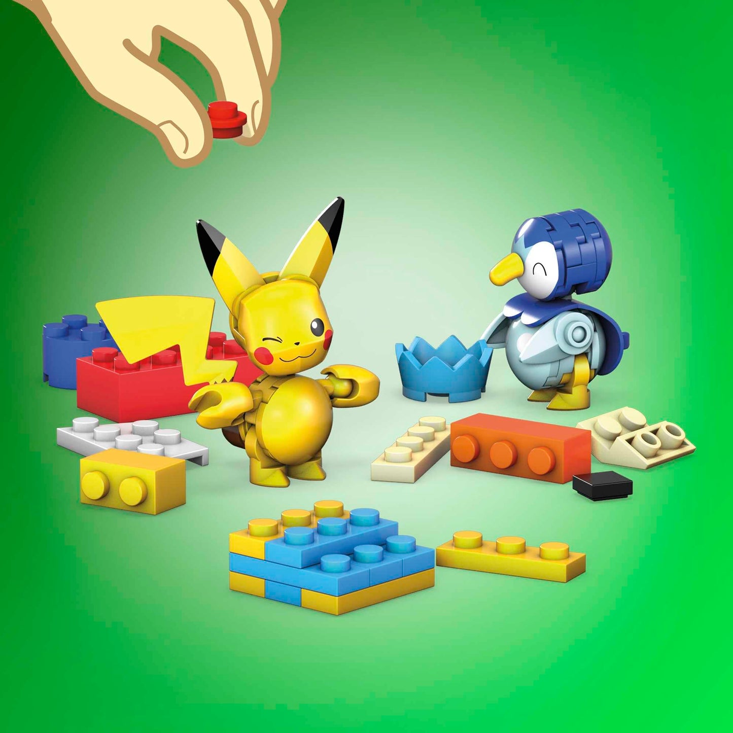 MEGA Pok  mon Building Toys Set, Holiday Calendar with 202 Pieces, 2 Poseable Characters and Accessories, for Kids