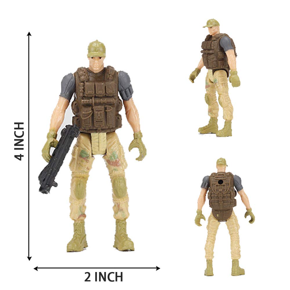 Nasidear 14 Pack Army Men and SWAT Team Soldiers Action Figures Soldiers Action Figures Playset with 14 Design Military  Accessories  for Kids Child Boys Girls