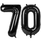 Number 70 Balloon 40 Inch Black Giant Jumbo Digit Mylar Foil Helium Balloons For Birthday Party Celebration Graduations Annivers