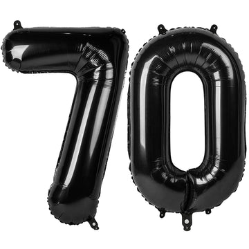 Number 70 Balloon 40 Inch Black Giant Jumbo Digit Mylar Foil Helium Balloons For Birthday Party Celebration Graduations Annivers