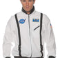 Astronaut Jacket - White Costume Space Basics Inspired Bomber Flight Jacket features Zip Front Jacket with Nasa and Commander Em