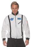 Astronaut Jacket - White Costume Space Basics Inspired Bomber Flight Jacket features Zip Front Jacket with Nasa and Commander Em
