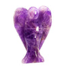 Fekuar Natural Amethyst Guardian Angel Statue, Hand-Carved Healing Crystal Pocket Figurines Decoration 2 Inches