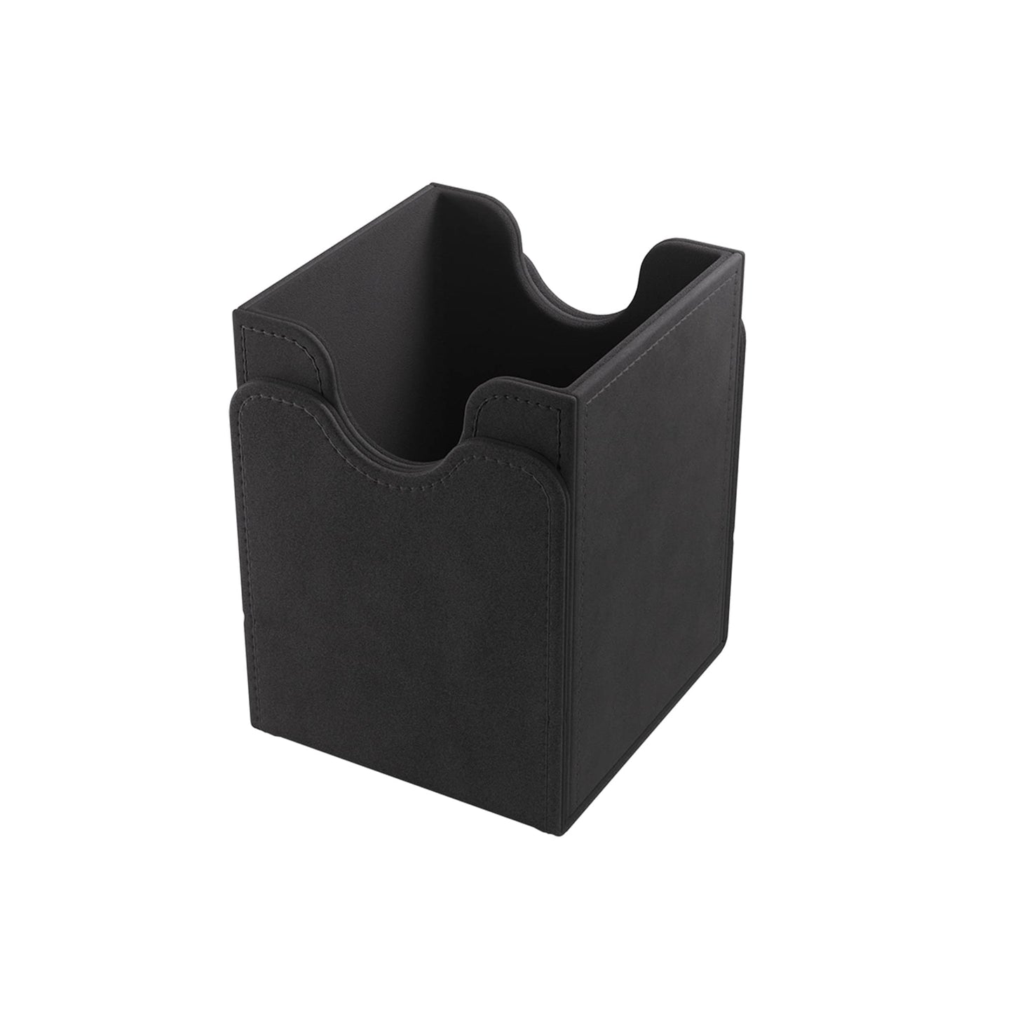 Squire 100+ Xl Convertible Deck Box | Card Storage Box With Removable Cover Clips | Holds 100 Double-Sleeved Cards In Extra Thick Inner Card Sleeves | Black Color | Made By Gamegenic