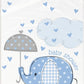 Blue Elephant Boy Baby Shower Plastic Tablecloth, 84 x 54