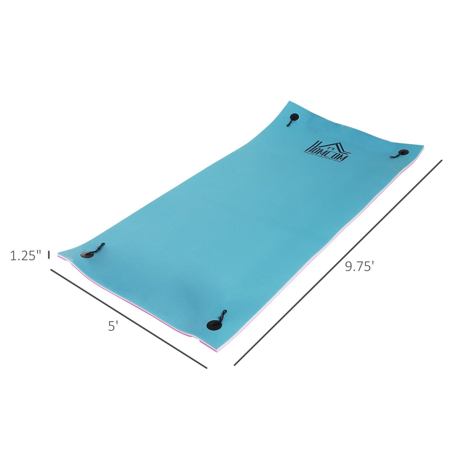 Homcom 10' X 5' Floating Mat, 3-Layer Lily Pad Swimming Pool Floating Water Mat, Thick And Durable Water Activities Mat For Lake, Oceans