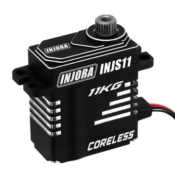 INJORA Coreless High Torque Micro Servo with Mount and Servo Horn for TRX4M TRX4MT 1/18 RC Crawler Upgrade Parts(Black)