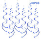 AimtoHome Party Swirl Decorations, Blue Foil Ceiling Hanging Swirl Decoration, Whirls Decorations for Birthday | Wedding | Anniv