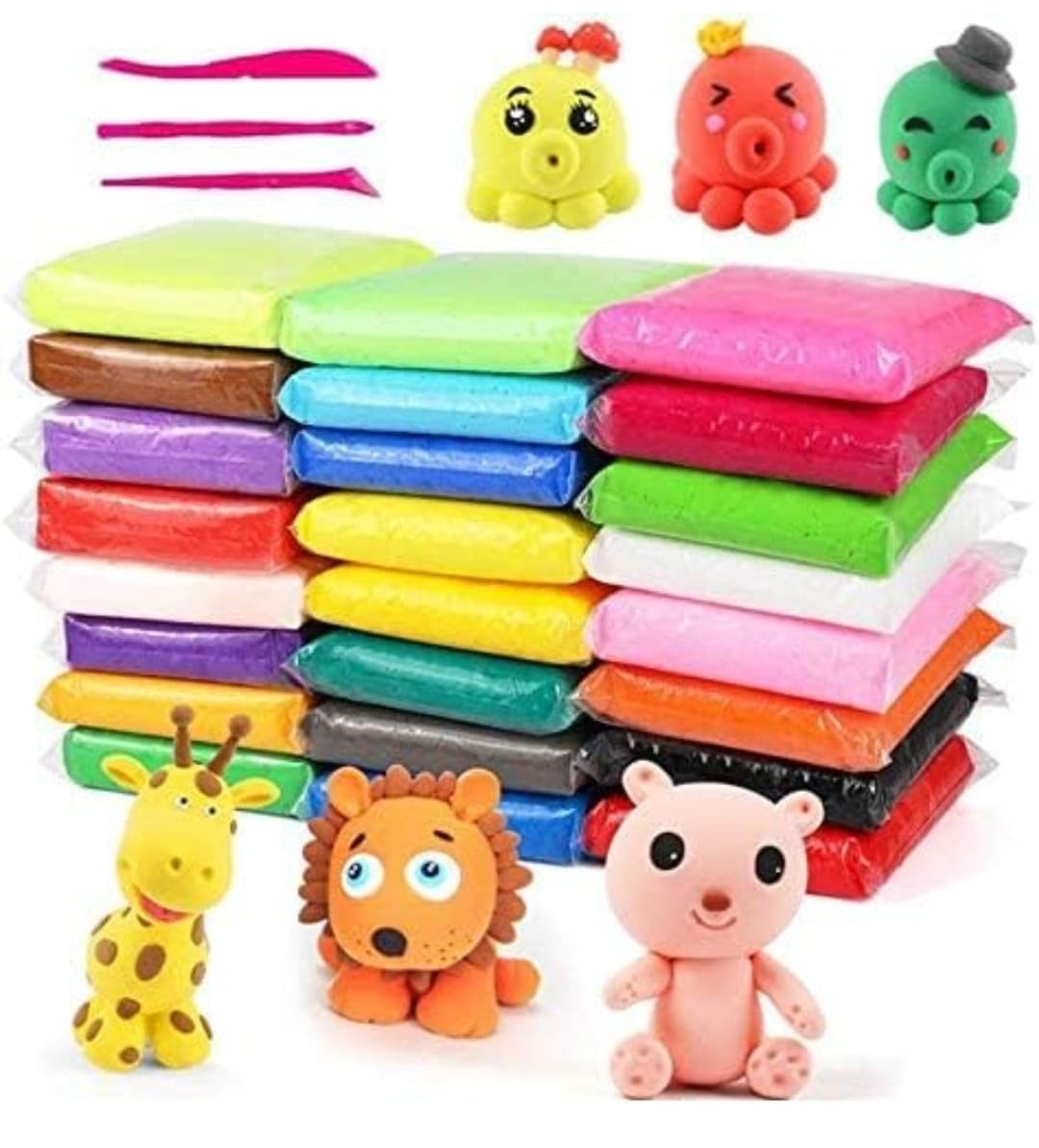 Waaome (60 Pcs Bouncing Clayy) Ultra Light Modelling NonToxic Bouncing Clayy Multicolor Air Dry Clayy Magic Diy Multicolor Foam
