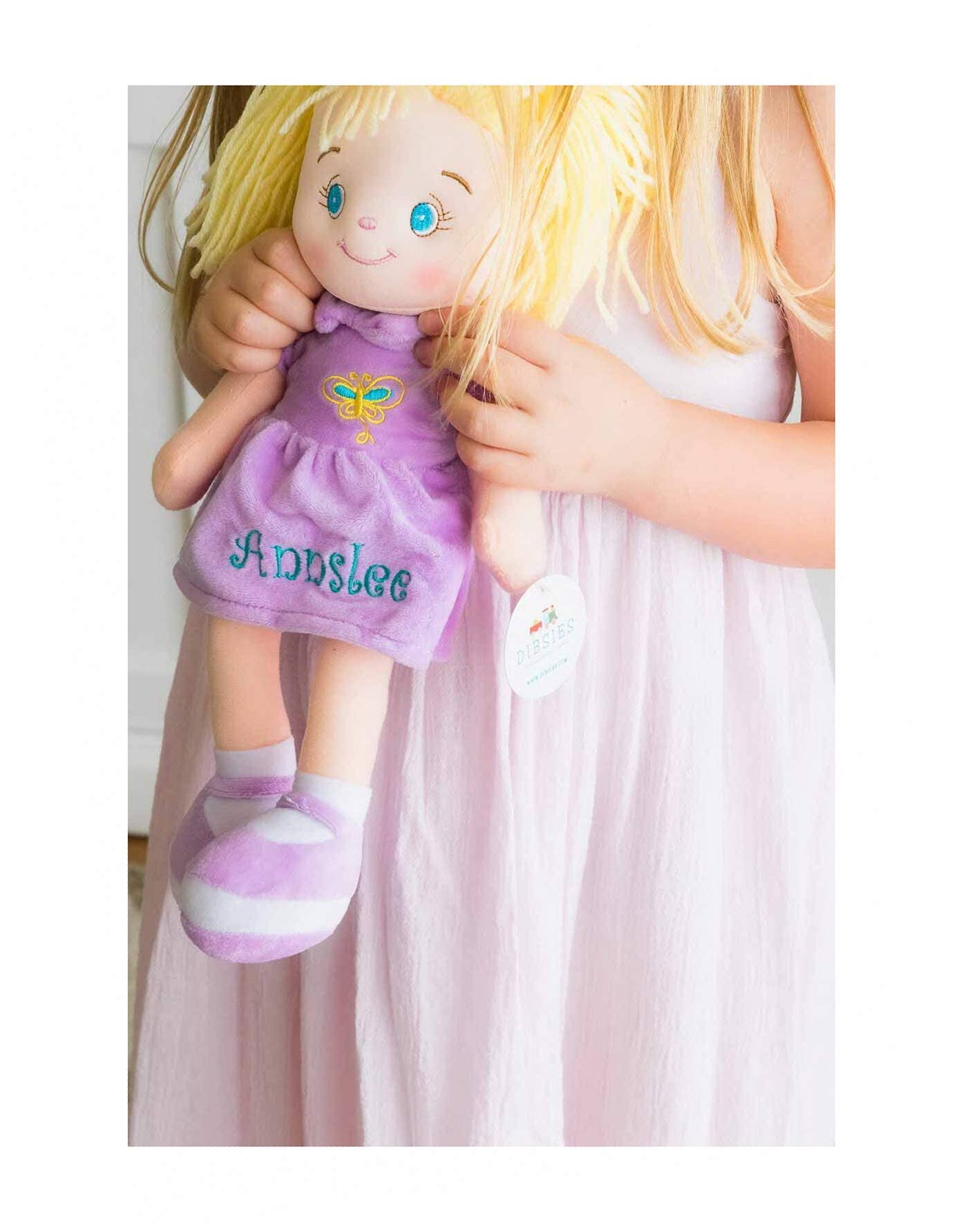 Dibsies Personalized Butterfly Snuggle Doll - 15 Inch (Red)