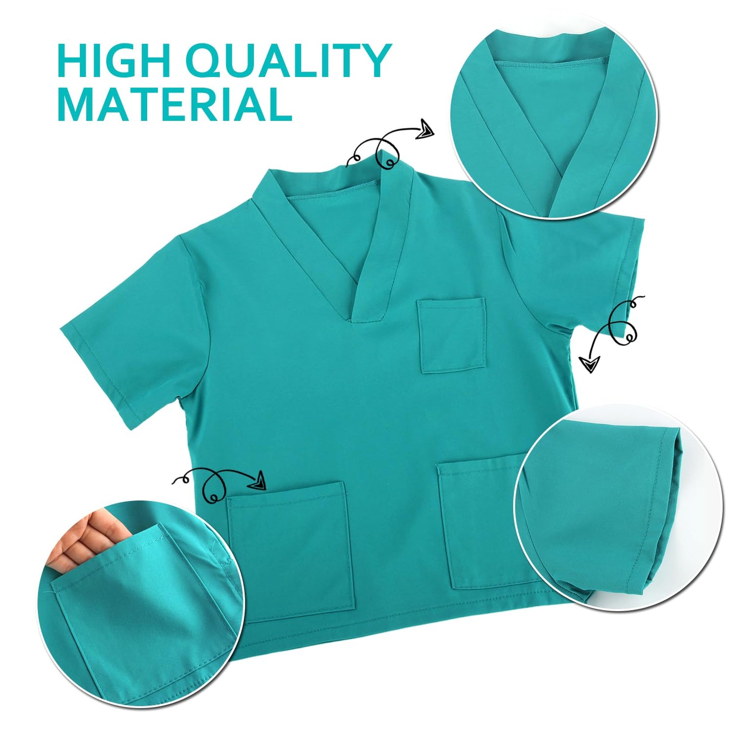 Acecharming Kids Doctor Costume, Child Role Play Costumes Unisex Doctor Fancy Dress Costume Doctor Scrubs For Kids Doctor And Nu