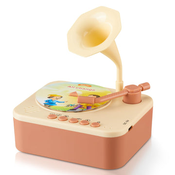 Toddler Gramophone Musica Toys - Player Audio Books For Kids, 99 Cards Stories Songs Phonograph Record, Gift For Boys And Girls